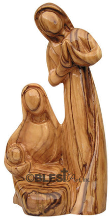 Holy Family, Plain, With Joseph Praying, Size 6.3"/16 cm Height