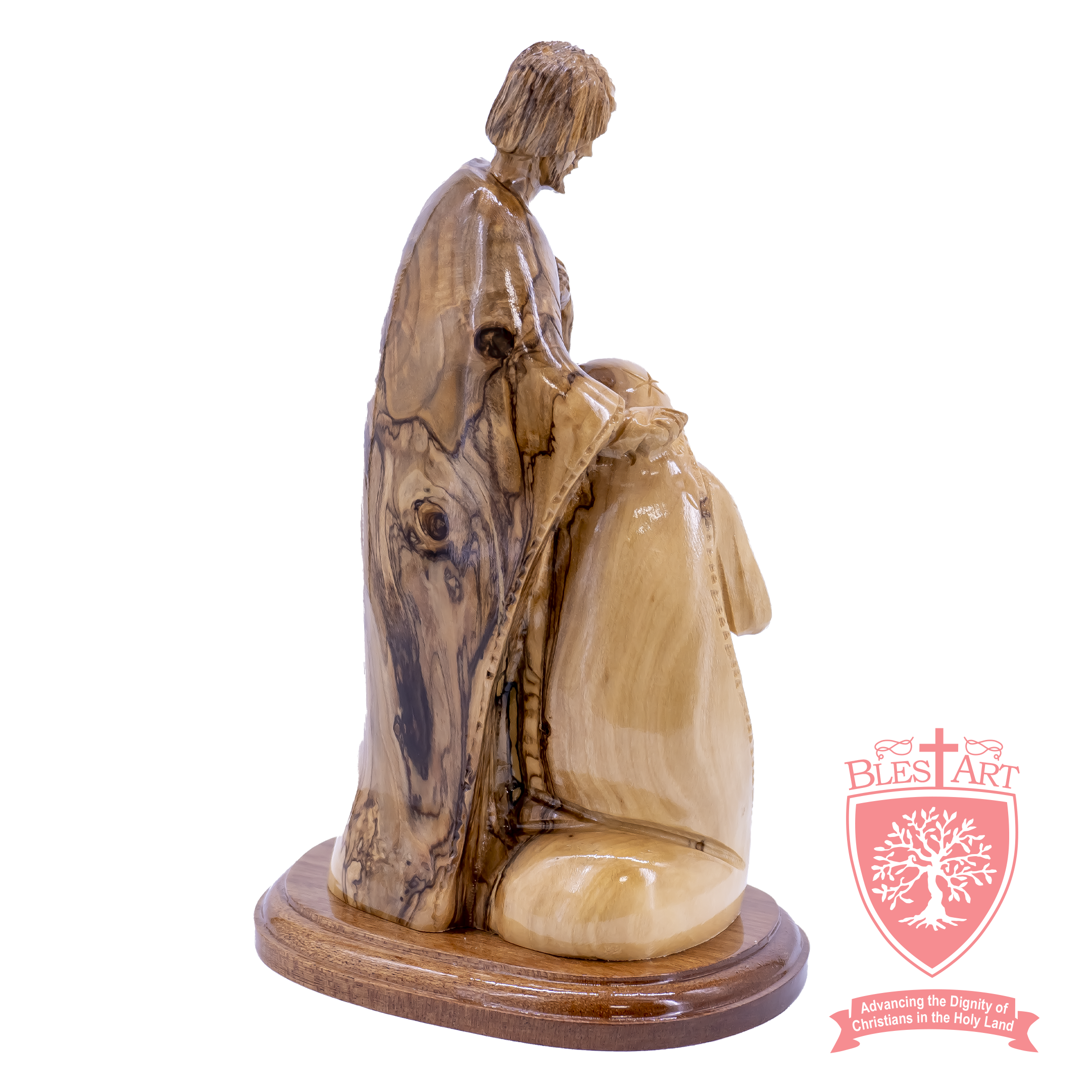 Holy Family statue - Olive wood