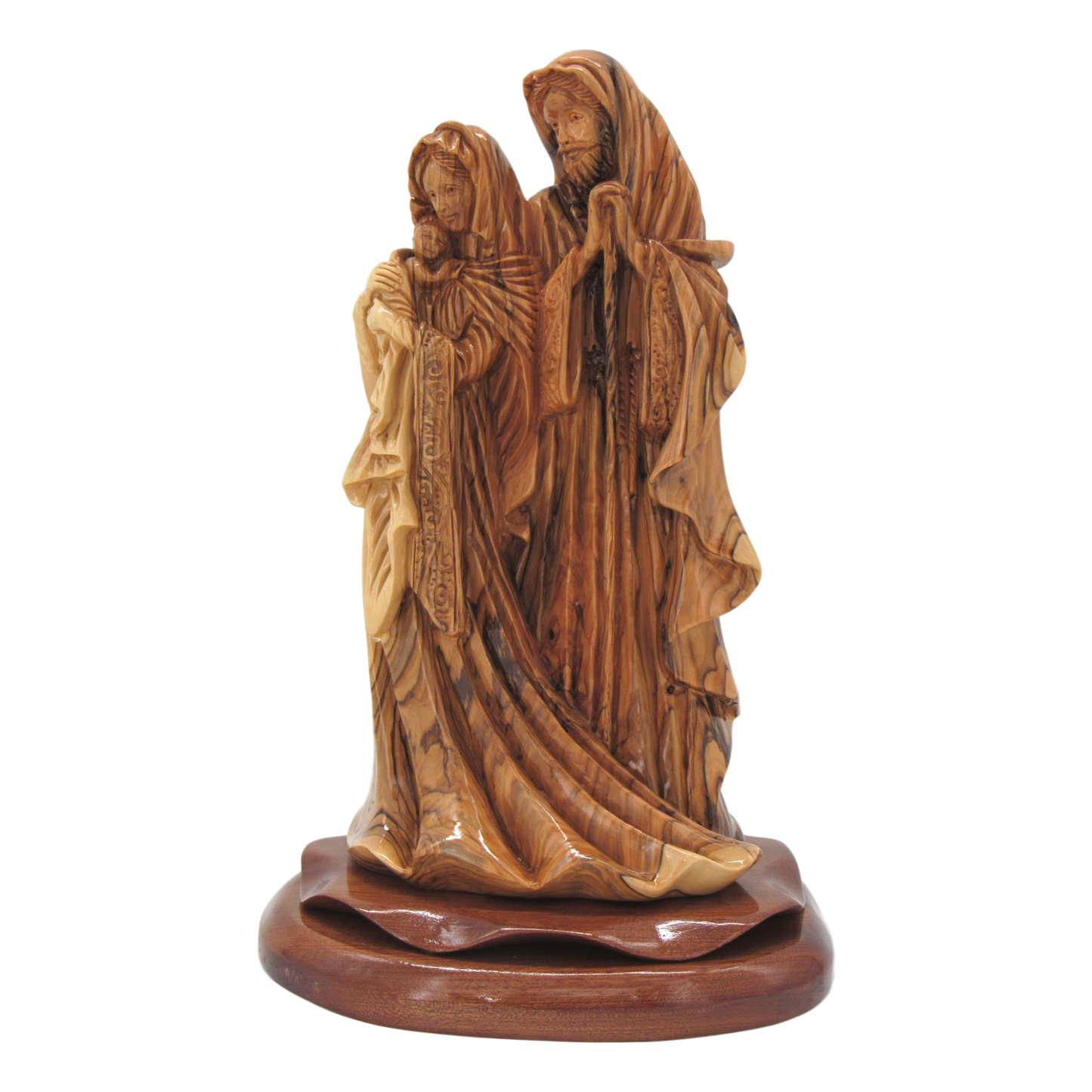 Artistic Holy Family - Olive wood