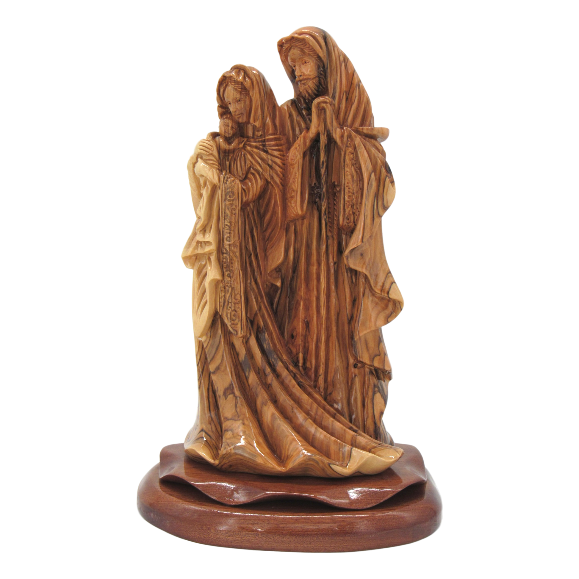 Artistic Holy Family - Olive wood