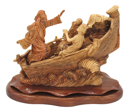 Jesus Calming The Storm, Cathedral Quality, Size: 7.9" X 12" X 10.5"