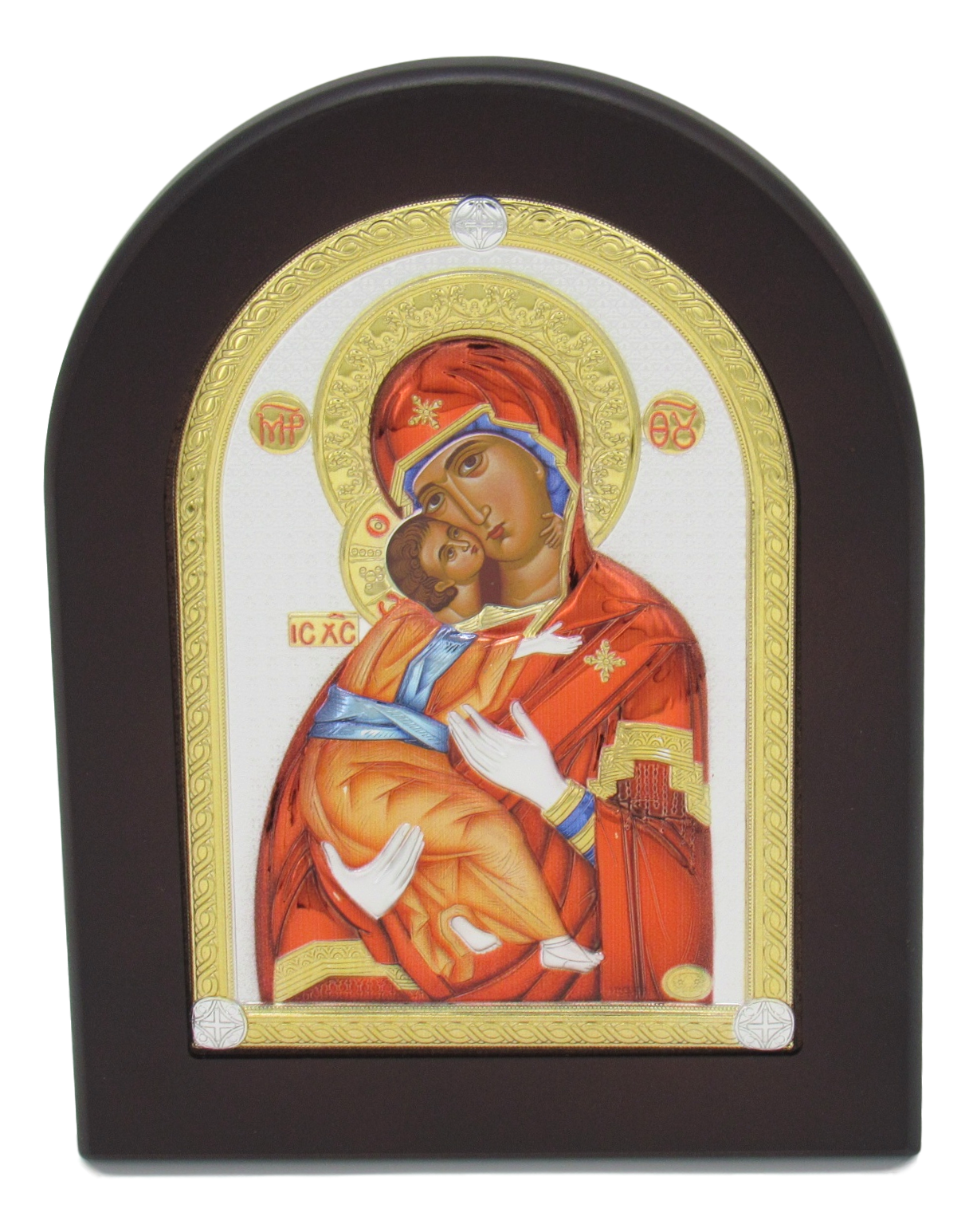 Icon of Madonna & Child, Silver plated, Available in different sizes.