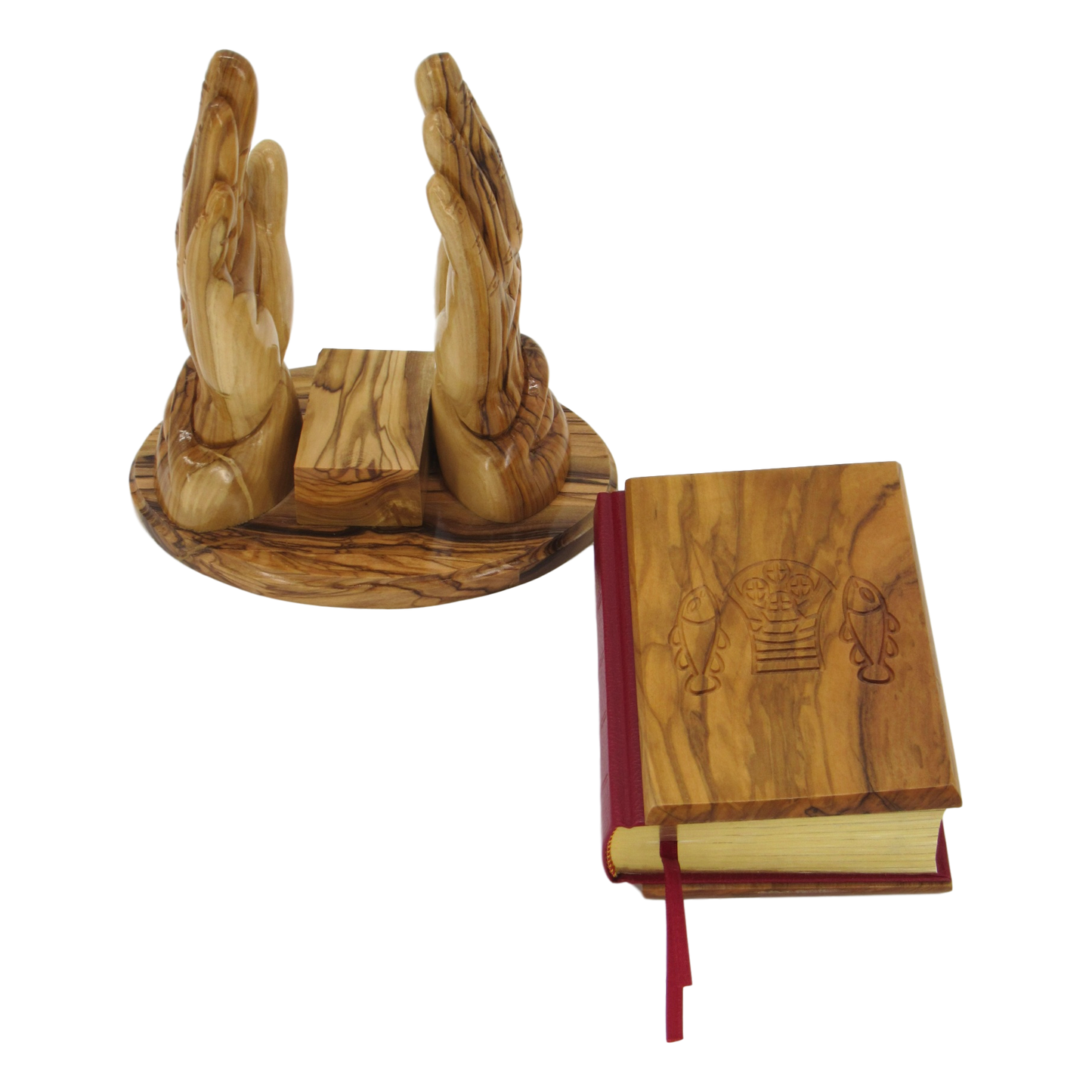 Praying Hands Holding The Holy Bible, Size: 6.7" x 4.7" x 7.2" - Blest Art, Inc. 