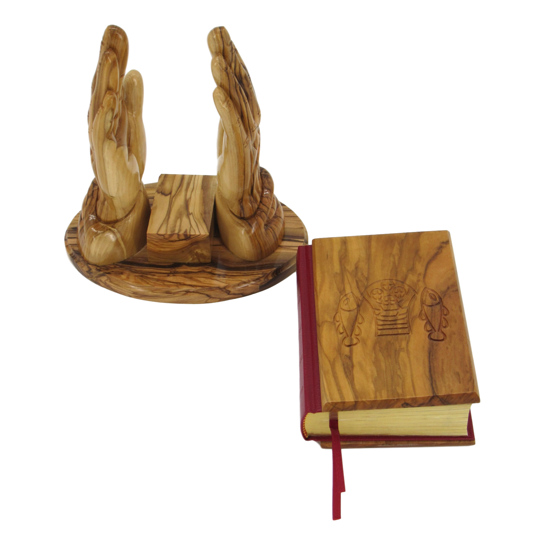 Praying Hands Holding The Holy Bible, Size: 6.7" x 4.7" x 7.2" - Blest Art, Inc. 