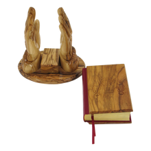 Praying Hands Holding The Holy Bible, Size: 6.7" x 4.7" x 7.2" - Blest Art, Inc. 