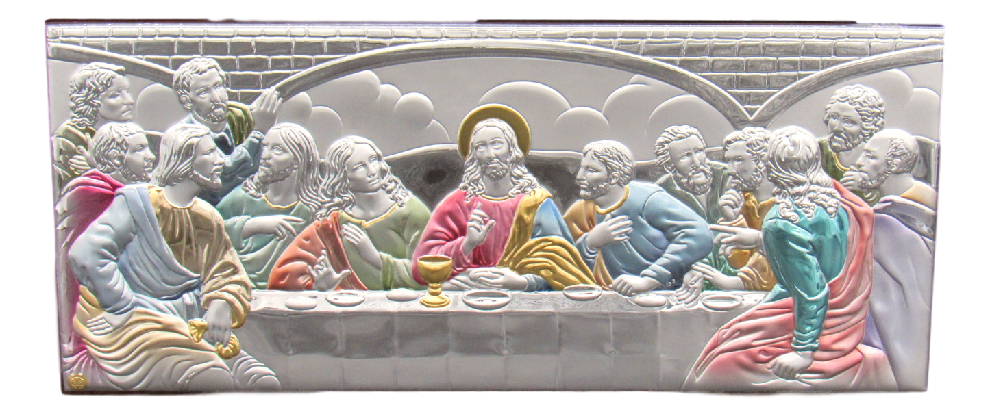 Icon of the Last Supper, Silver plated, Colored, Available in different sizes.