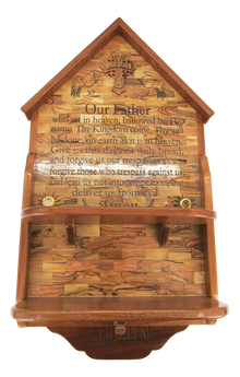 Home Altar with the lord`s prayer and Holy items. Size: 20.5" x 10" x 23"