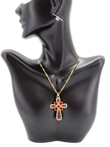 Gold plated Necklace, With Roman Cross, Available in Different colors