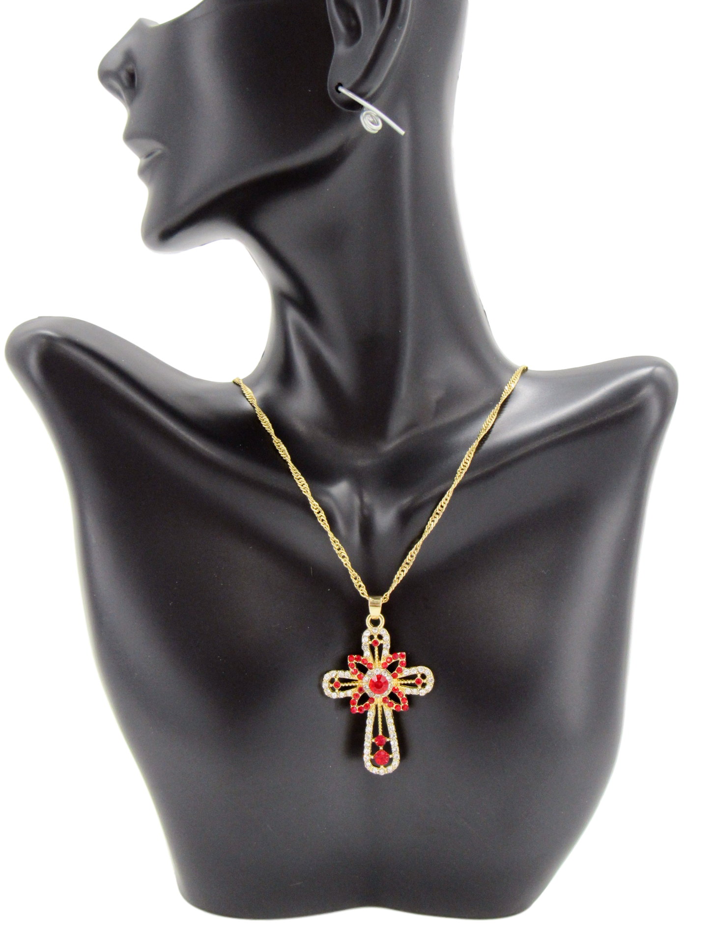 Gold plated Necklace, With Roman Cross, Available in Different colors
