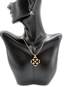 Gold plated Necklace, With Jerusalem Cross, Available in Different colors