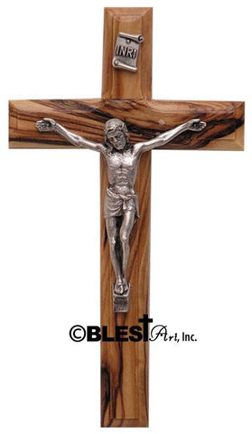 Latin Crucifix with Metal Figure, Available in different sizes - Blest Art, Inc. 