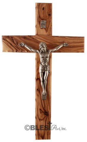 Latin Crucifix with Metal Figure, Available in different sizes - Blest Art, Inc. 