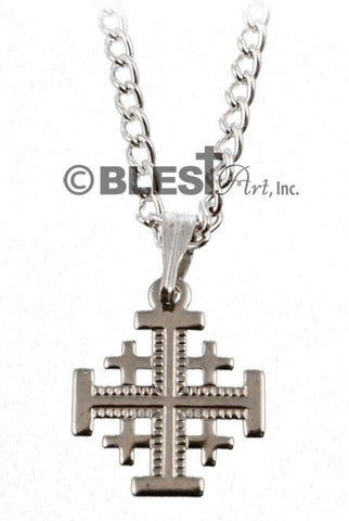 Jerusalem Cross Necklace, Different styles with Gold and Silver, Cross Size: 1.0"/2.5 cm