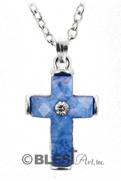 Pendant, Metal, Jeweled Cross, available in different colors, Size: 1.0"/2.5 cm - Blest Art, Inc. 
