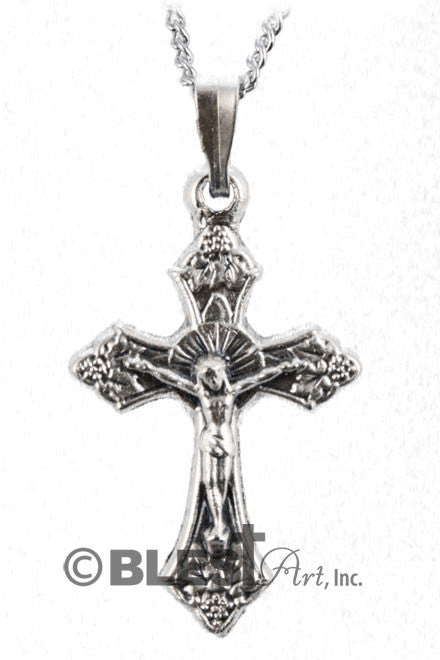 Pendant, Metal, Roman and Latin Crucifix, Size: 1.0"/2.5 cm - Blest Art, Inc. 