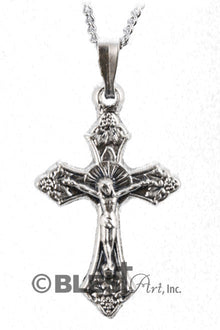 Pendant, Metal, Roman and Latin Crucifix, Size: 1.0"/2.5 cm - Blest Art, Inc. 