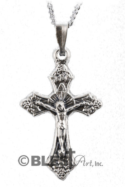 Pendant, Metal, Roman and Latin Crucifix, Size: 1.0"/2.5 cm - Blest Art, Inc. 