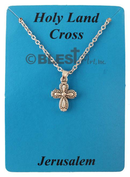 Necklace, Silver, Roman and Oval Style Crucifix, Size: 1.0"/2.5 cm