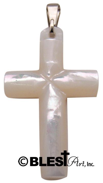 Pendant, Seashells cross, Available in Abalone and mother of pearls - Blest Art, Inc. 
