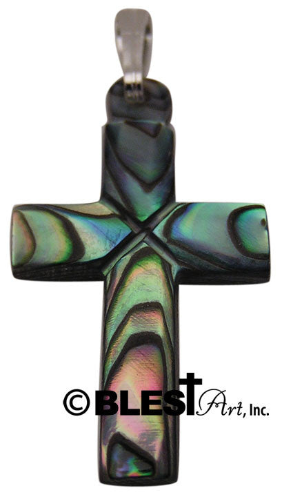 Pendant, Seashells cross, Available in Abalone and mother of pearls - Blest Art, Inc. 