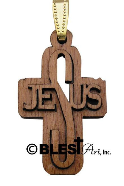 Pendant, Olive Wood, Available in different styles. Size: 1.0" / 2.5 cm - Blest Art, Inc. 