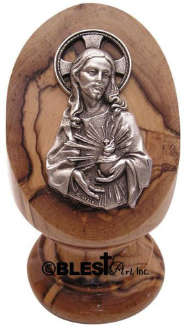 Pedestal, Olive wood, Available in different styles, Size: 3.75" / 9.5 cm height - Blest Art, Inc. 