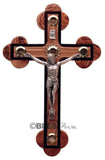 Roman Crucifix with Walnut edges and Holy Items, Different sizes available - Blest Art, Inc. 