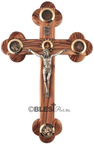 Roman Crucifix, With metal body and Holy Items, Available in different sizes - Blest Art, Inc. 