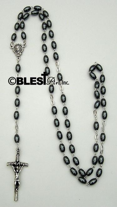 Hematite Rosary, Available in Different styles. Size: 17.00" / 43.2 cm long