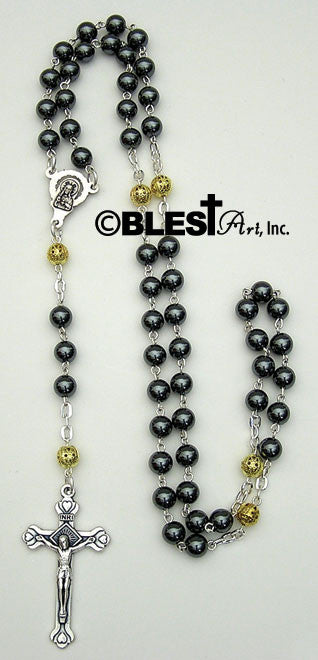 Hematite Rosary, Available in Different styles. Size: 17.00" / 43.2 cm long