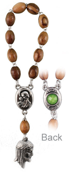 Finger Rosary, Jesus / Madonna & Child, Available in Red and Green Size: 4.75".