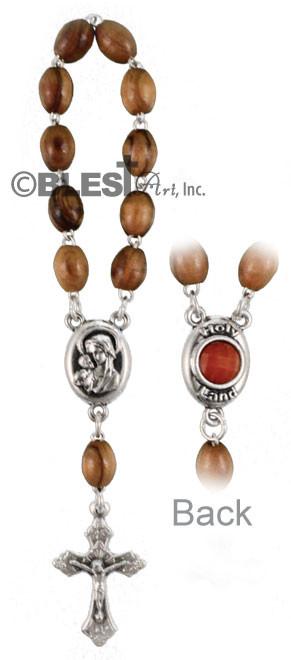 Finger Rosary, Jesus / Madonna & Child, Available in Red and Green Size: 4.75".