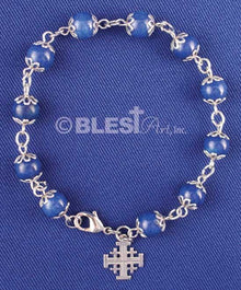Different colors of Bracelet Rosary, Jerusalem Cross, 2.8" / 7 cm