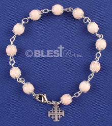 Different colors of Bracelet Rosary, Jerusalem Cross, 2.8" / 7 cm