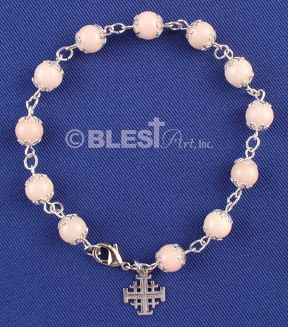 Different colors of Bracelet Rosary, Jerusalem Cross, 2.8" / 7 cm