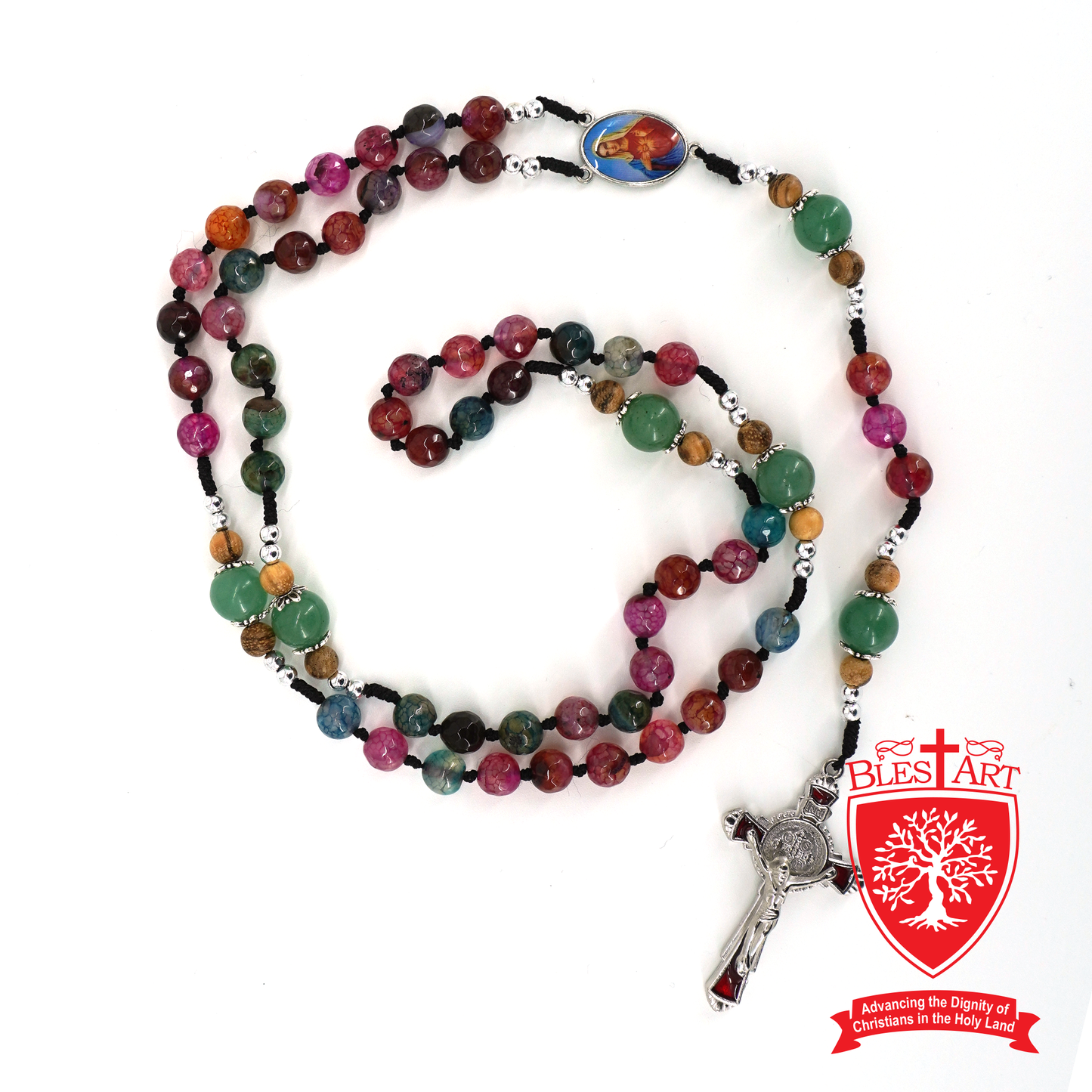 Colorful Rosary, With Icon